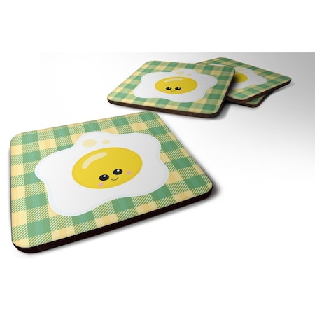 Fried Egg Face Foam Coasters - Set Of 4